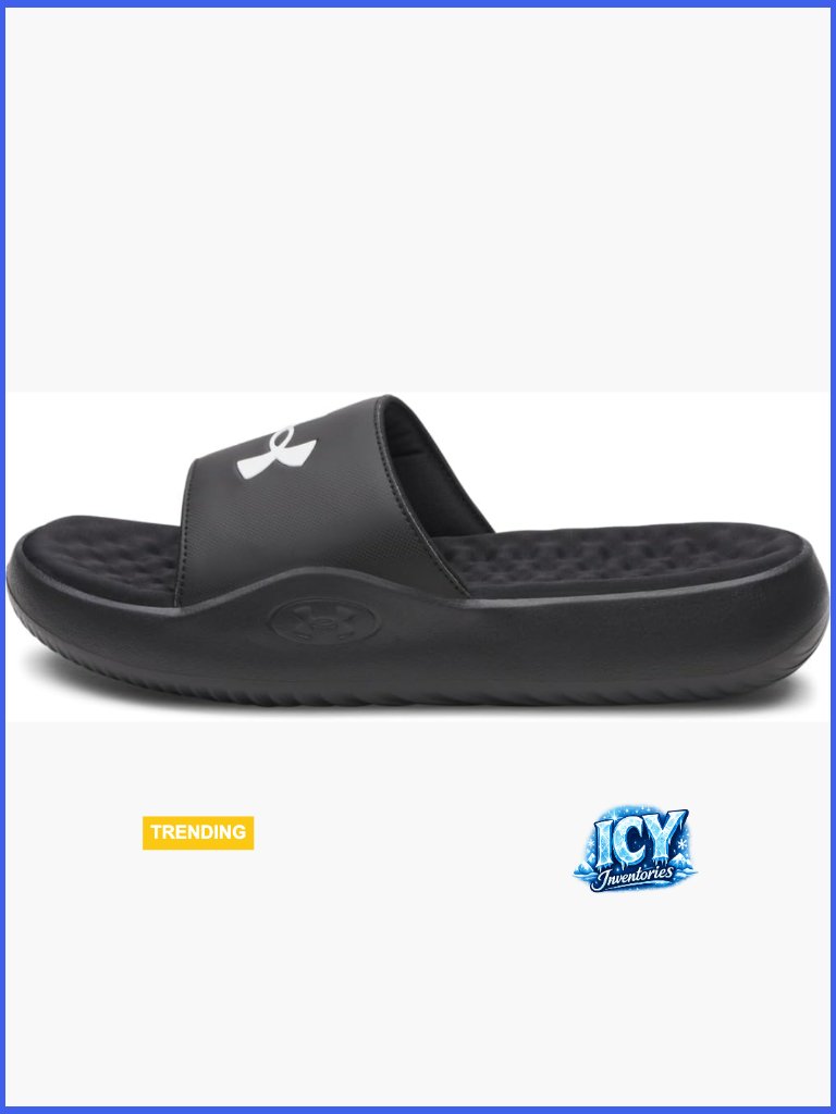 Men's Fixed Band Slide Sandals With Memory Foam Footbed